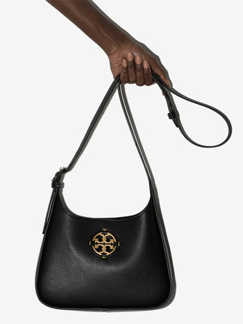 Tory Burch Miller Leather Hobo Bag Black