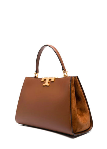 Tory Burch Eleanor Satchel Leather Tote Bag Brown