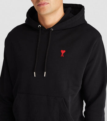 AMI Paris Ami de Coeur Small Heart Logo Hoodie Black