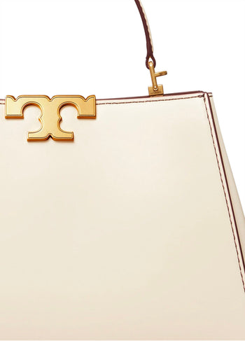 Tory Burch Eleanor Satchel Leather Tote Bag White