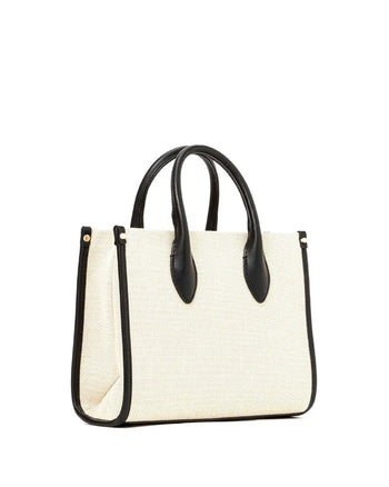Michael Kors Mirella Small Canvas Shopper Crossbody Black