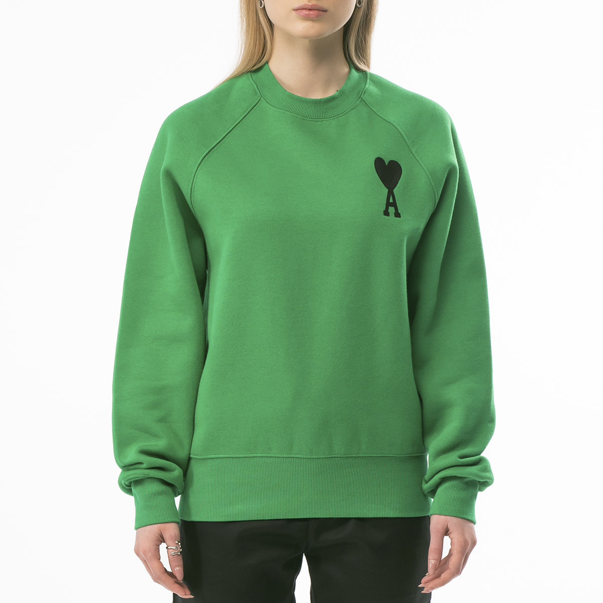 AMI Paris Embroidered Sweatshirt Green