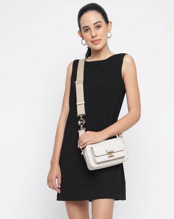 Michael Kors Bradshaw Medium Logo Camera Bag Neutrals Edging Pink