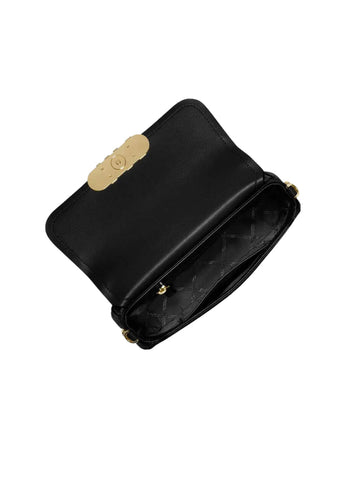 Michael Kors Parker Medium Leather Shoulder Bag Black