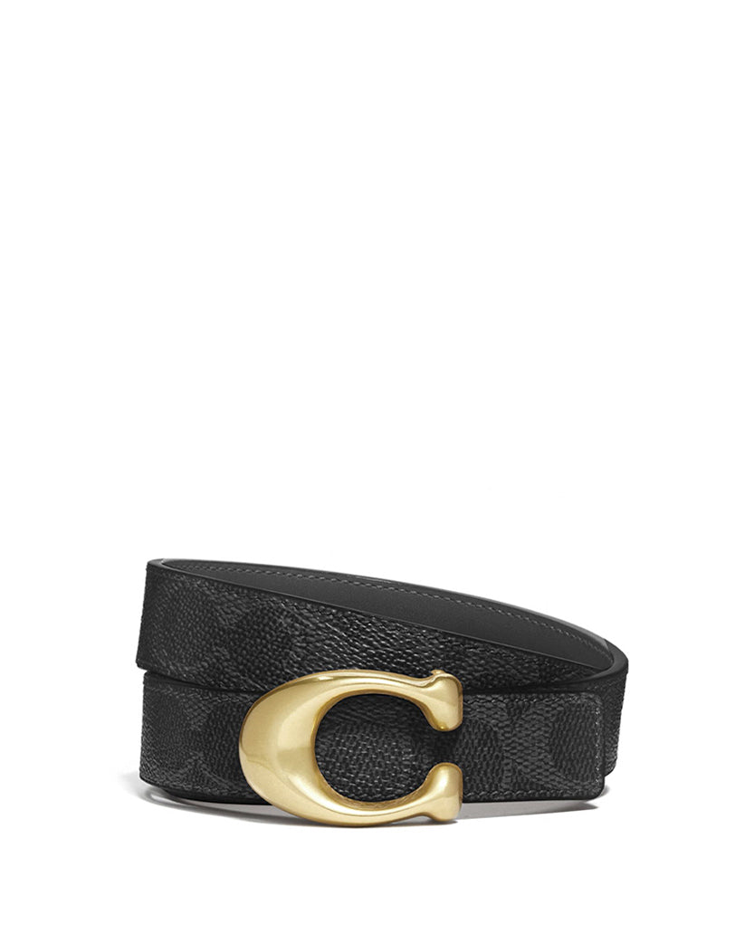 Coach Signature Buckle Reversible Belt Navy/Black