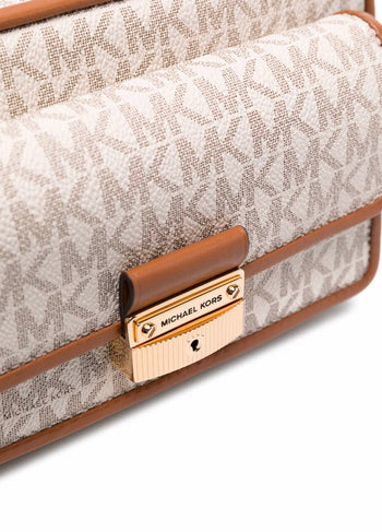 Michael Kors Bradshaw Medium Logo Camera Bag Neutrals Edging Brown