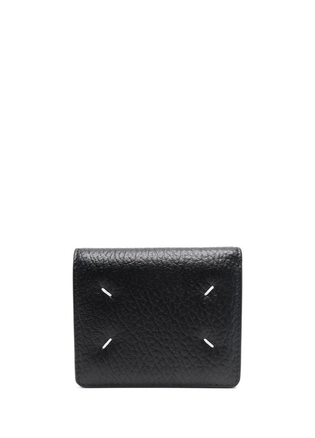 Maison Margiela Heavy-grain Bi-fold Wallet In Black