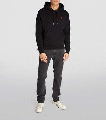 AMI Paris Ami de Coeur Small Heart Logo Hoodie Black