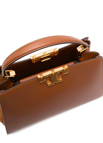 Tory Burch Eleanor Satchel Leather Tote Bag Brown