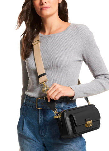 Michael Kors Bradshaw Medium Logo Camera Bag Black