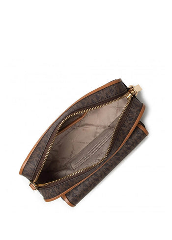 Michael Kors Bradshaw Medium Logo Camera Bag Brown Edging Brown