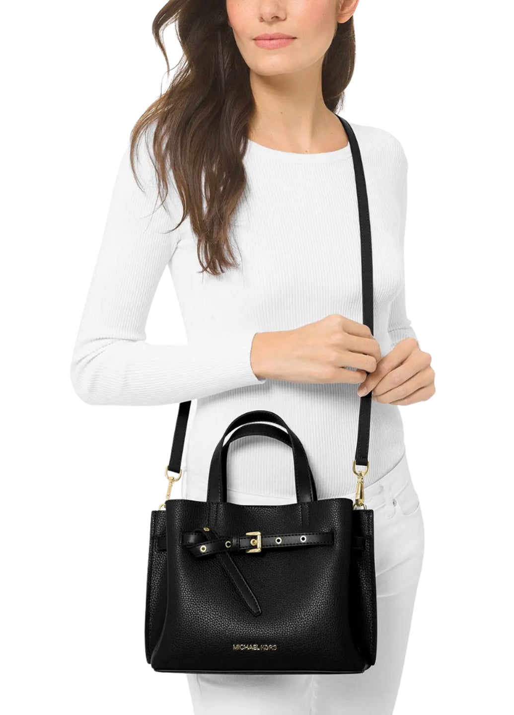 Michael Kors Emilia Small Logo Satchel Black