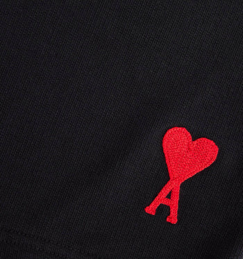 AMI Paris Embroidered-logo Track Shorts Black
