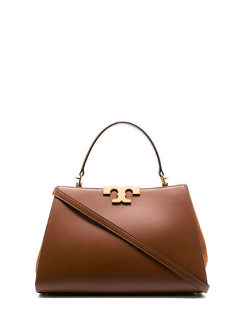 Tory Burch Eleanor Satchel Leather Tote Bag Brown