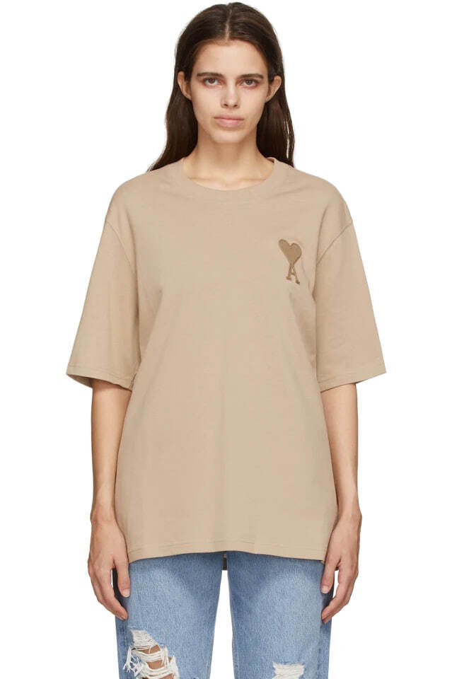 AMI ALEXANDRE MATTIUSSI Ami de Coeur T-Shirt Beige