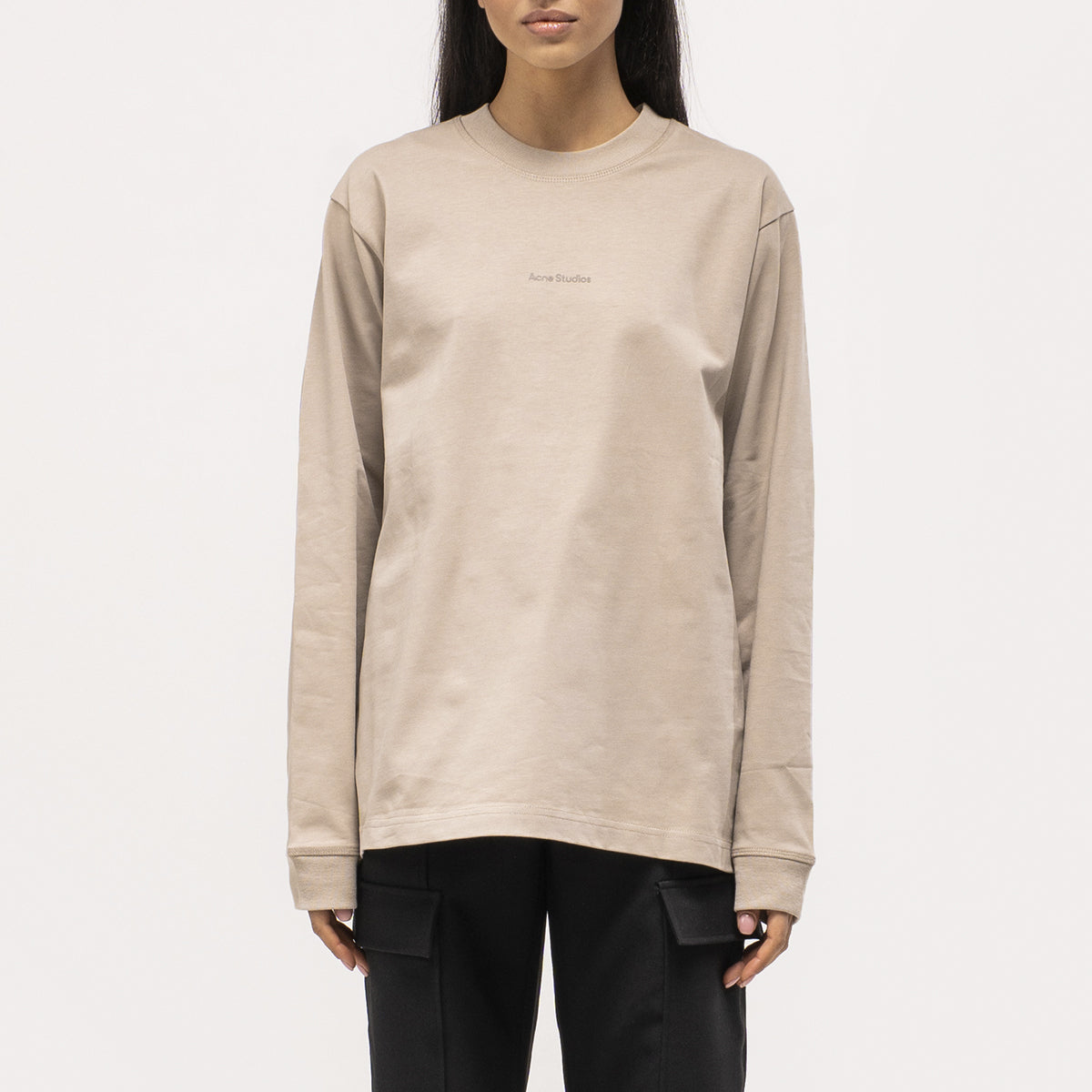 Acne Studios Simple Logo Long Sleeve Beige