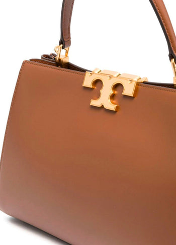 Tory Burch Eleanor Satchel Leather Tote Bag Brown