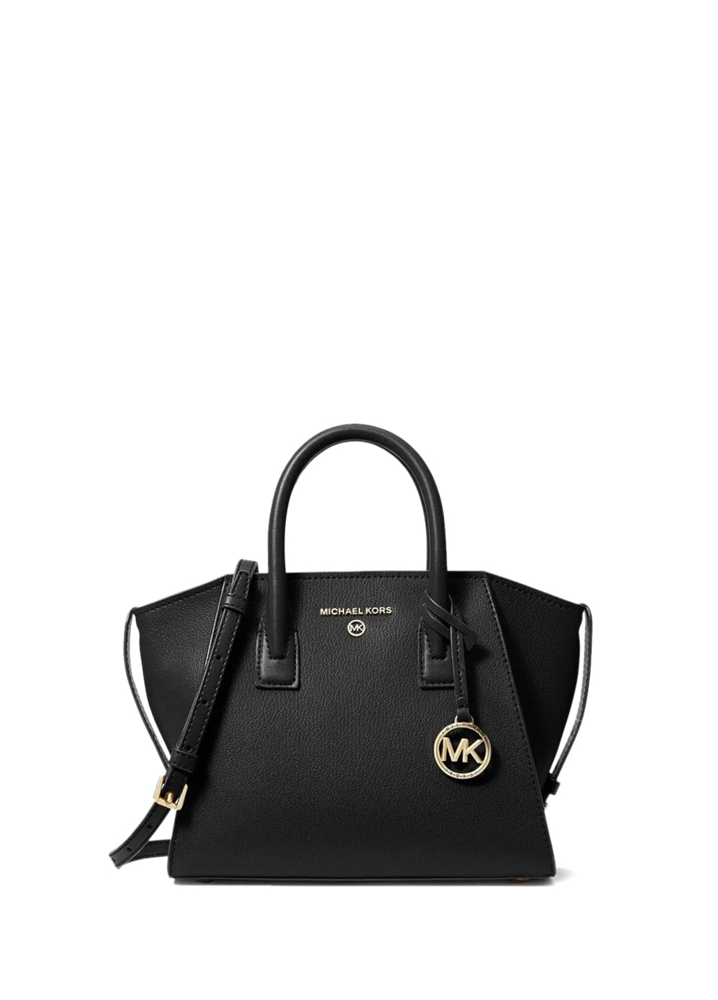 Michael Kors Avril Small Leather Top-Zip Satchel Black