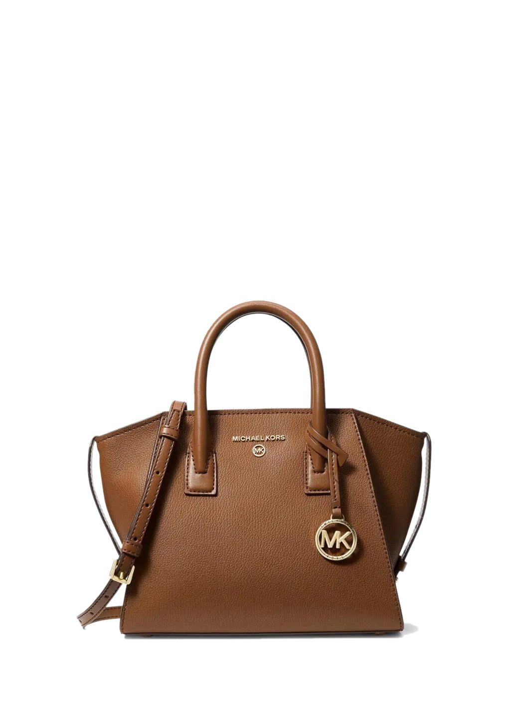 Michael Kors Avril Small Leather Top-Zip Satchel Brown