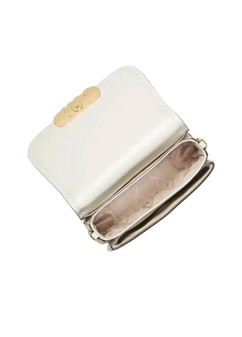 Michael Kors Parker Medium Leather Messenger Bag Cream