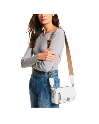 Michael Kors Bradshaw Medium Logo Camera Bag Cream