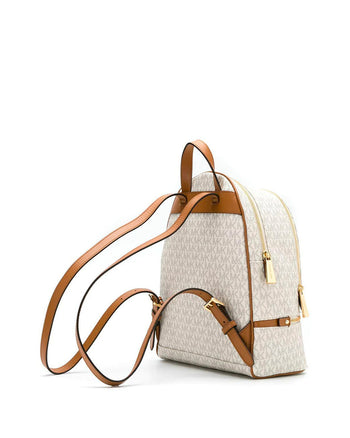 Michael Kors Signature Rhea Zip Backpack Medium Vanilla