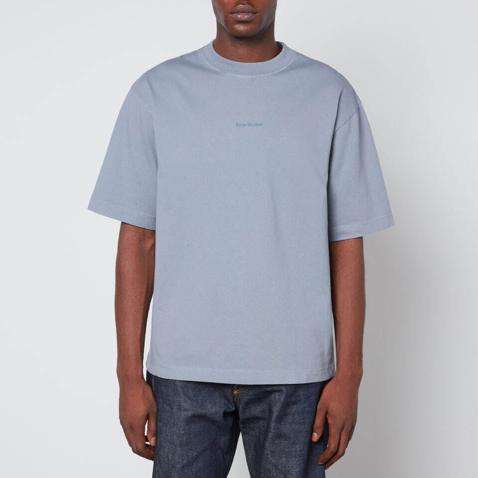 Acne Studios Logo cotton jersey T-shirt Sky Blue