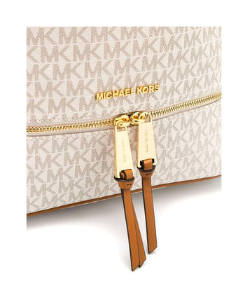 Michael Kors Signature Rhea Zip Backpack Medium Vanilla