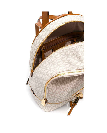 Michael Kors Signature Rhea Zip Backpack Medium Vanilla