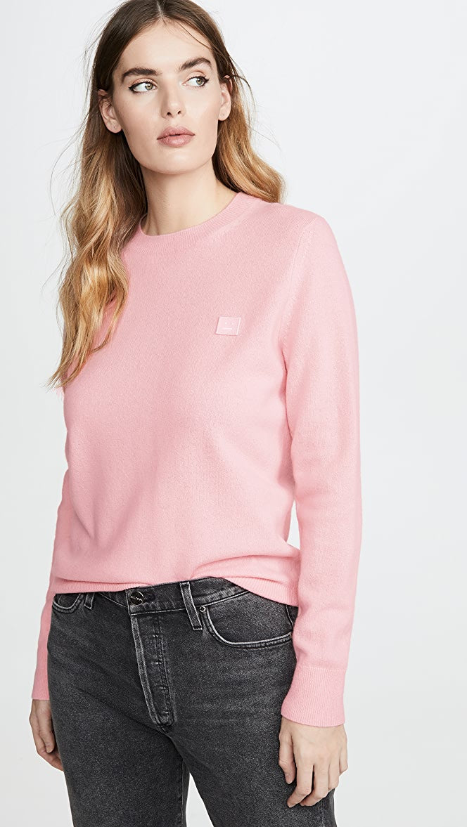 Acne Studios Mini Kalon Face Crew Knit Blush Pink