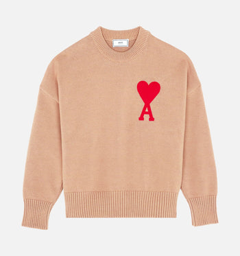 AMI Paris Ami De Coeur Crew-Neck Jumper Khaki