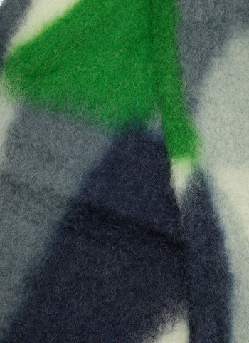 Jil Sander Geometric Mohair-Wool Scarf in Green