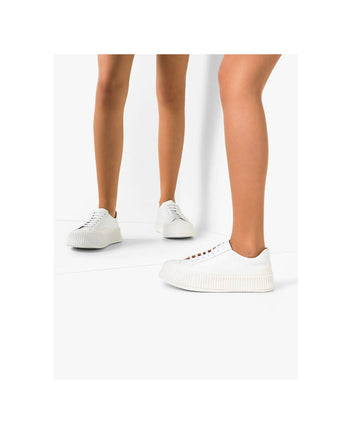 Jil Sander White Platform Low-top Sneakers